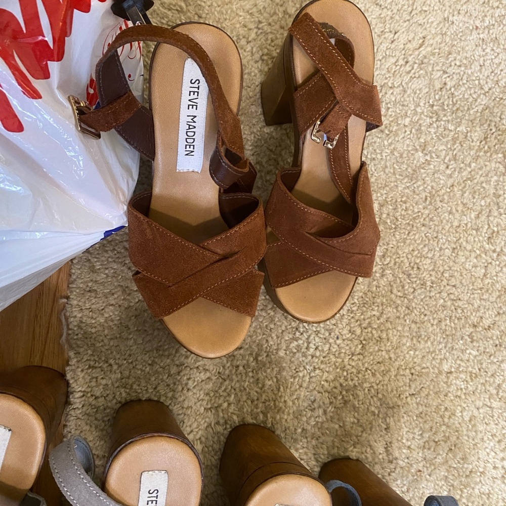 Steve Madden Liveana Heels —brown Suede Size 6 Excellent used Condition - Picture 2 of 5